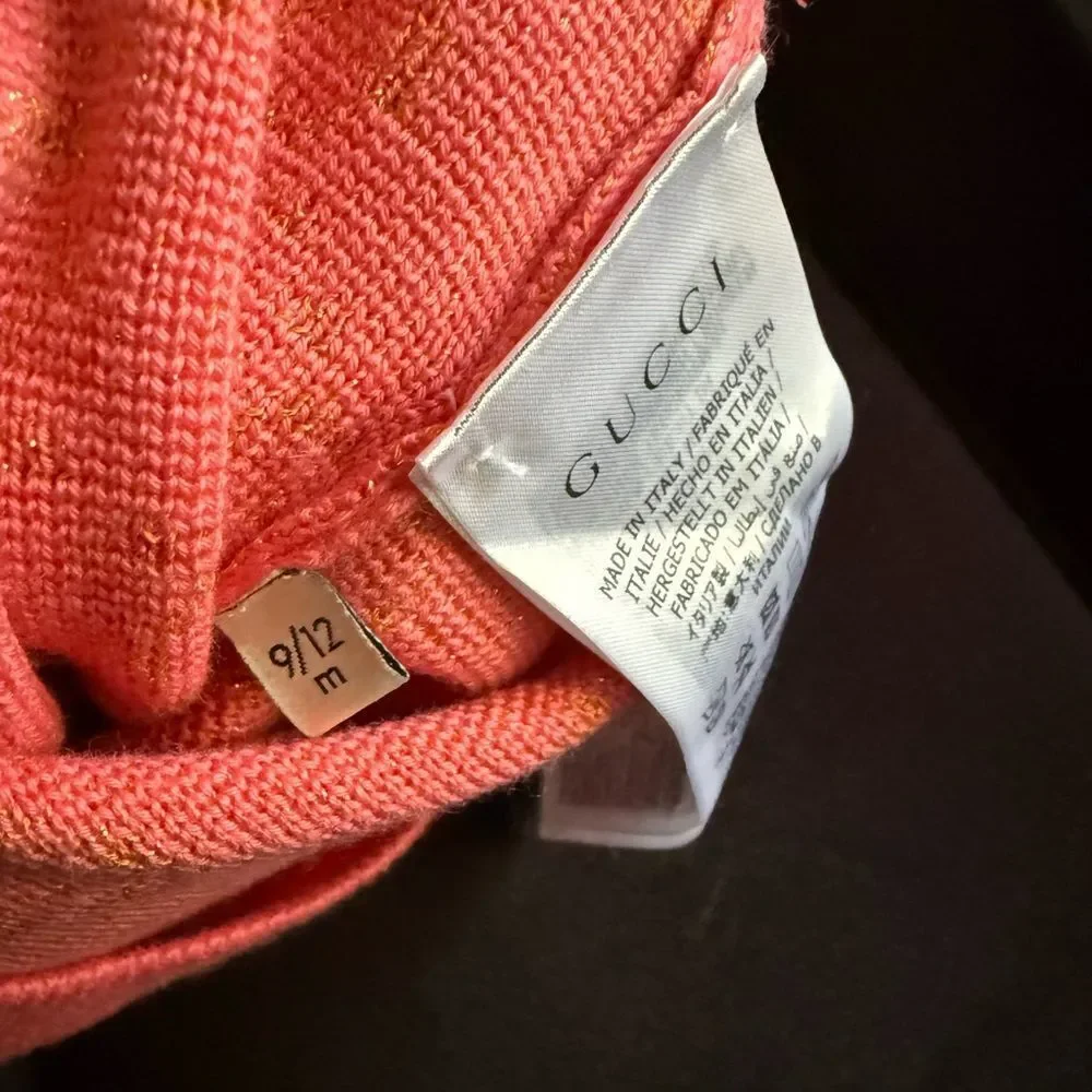 Brand new baby Gucci Pink Sweater with GG logo  9/12 months